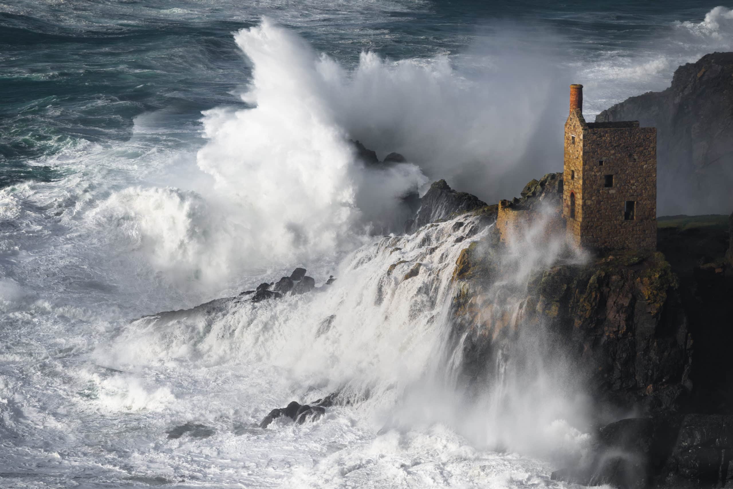 Stormy Seas at Crowns engine house, Botallack mine, Cornwall