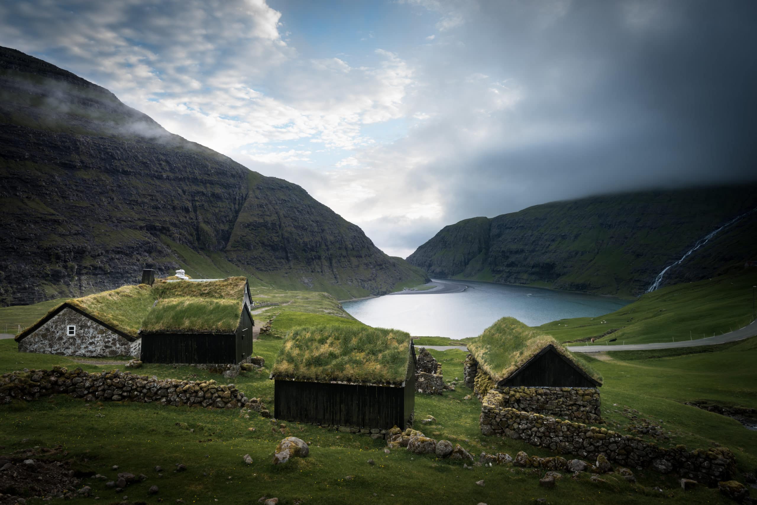 Saksun turf houses, Faroes